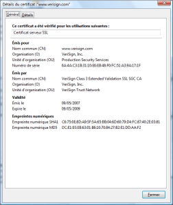 Certificat www.verisign.com