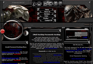 Page d'accueil de YourHackerZ.com
